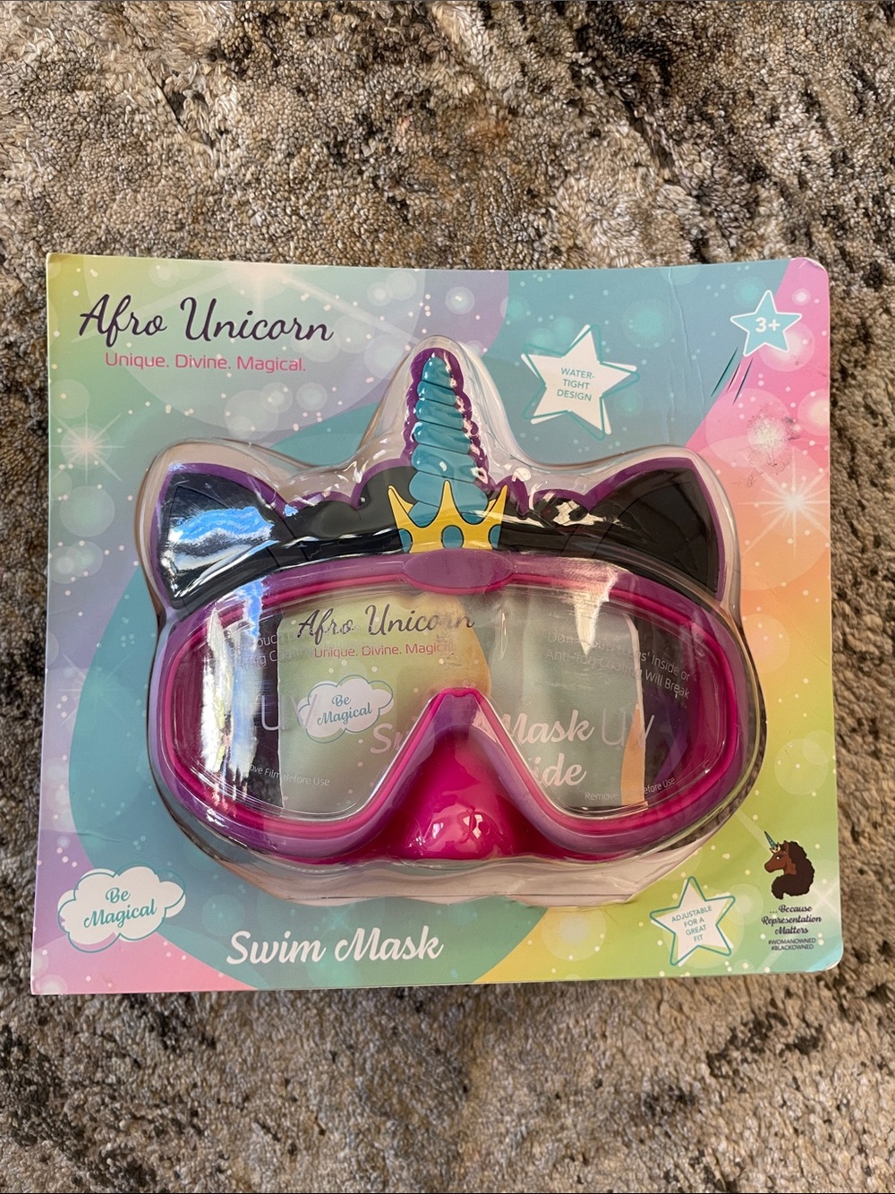 Kids Swim Mask - Pink Unicorn Design